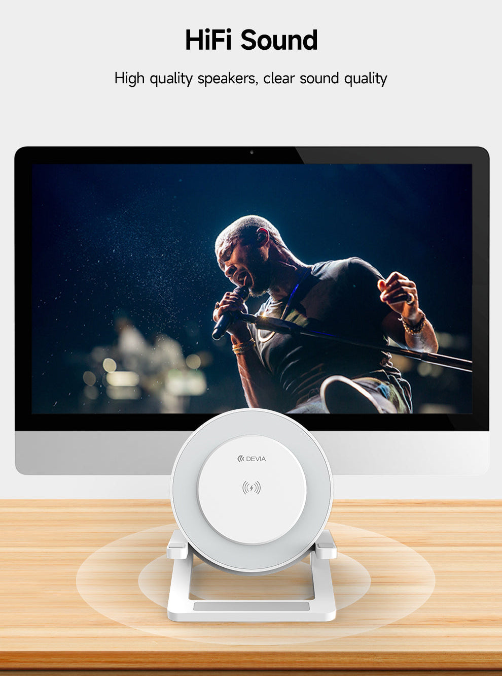 Wireless Speaker mit Ladefunktion und Nachtlicht