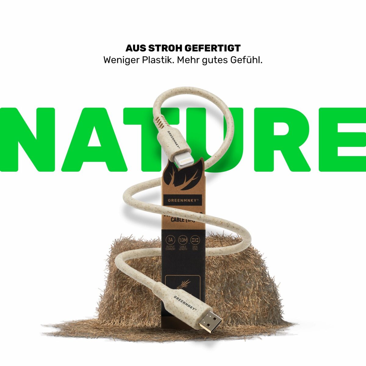 Lightning Kabel aus Stroh | Straw Kabel